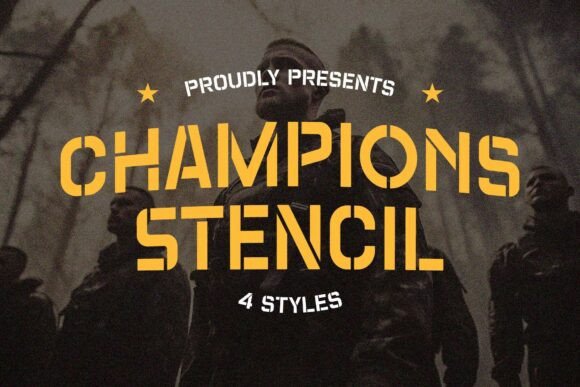 Champions Stencil Font for Bold Web Design