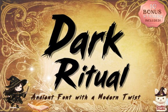 Dark Ritual Font for Spooky Craft Designs