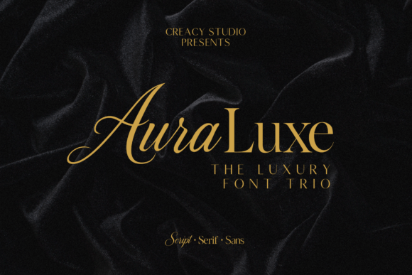 Elevate Editorial Design with the Auraluxe Trio Typeface