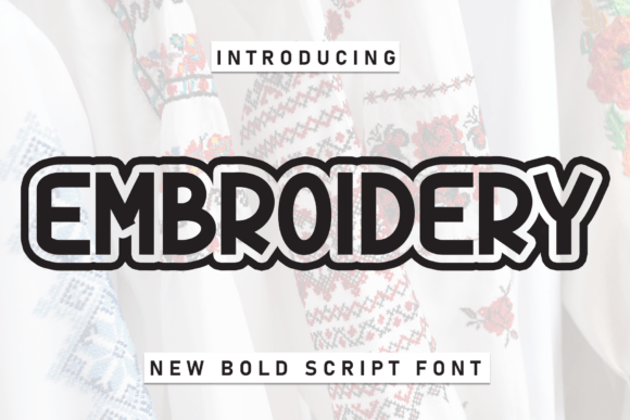 Embroidery Font: Bold Retro Script for Designers