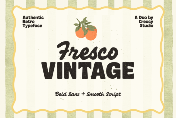 Fresco Vintage Duo: A Retro Display Font for Branding