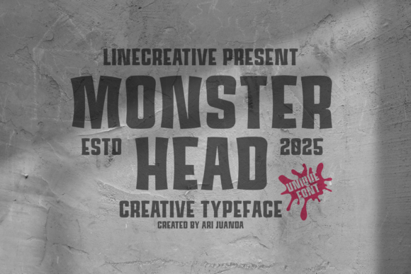 Monster Head Font: Bold Sci-Fi Display for Makers