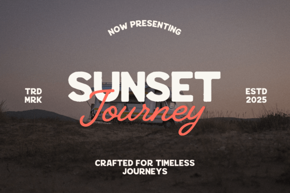 Sunset Journey Duo: A Premium Display Font for Campaigns