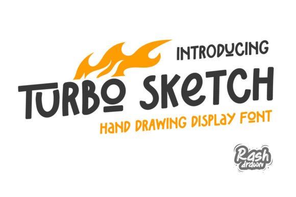 Turbo Sketch: Bold Hand-Drawn Display Font for Web
