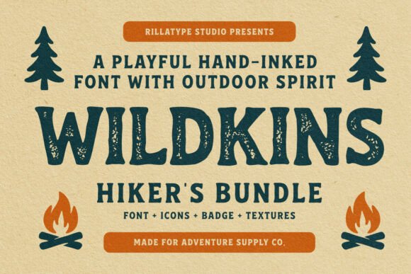 Wildkins Hiker s Bundle Font for Branding